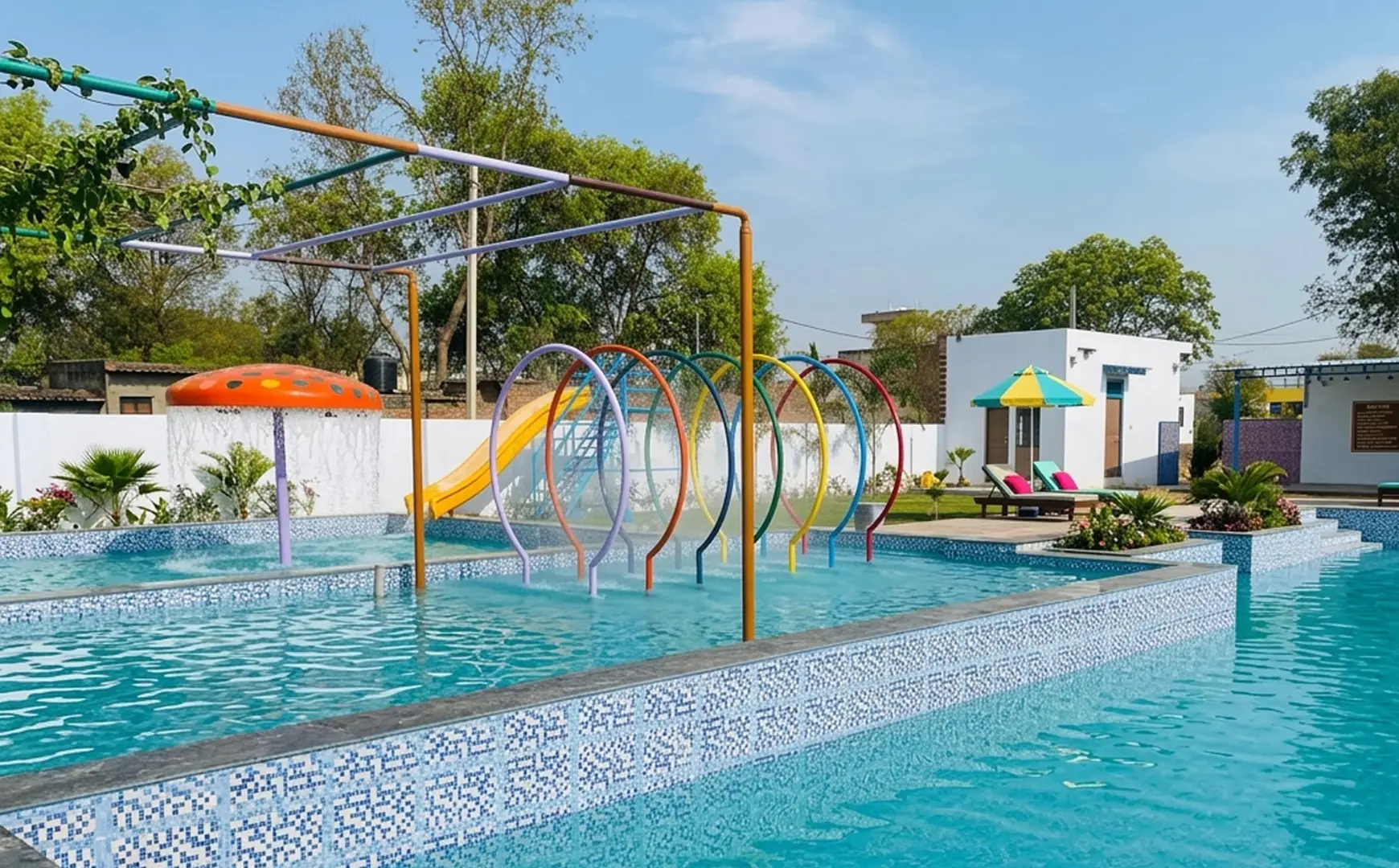 Multi-Lane Racer Slide at SJ Water Park Narnaul